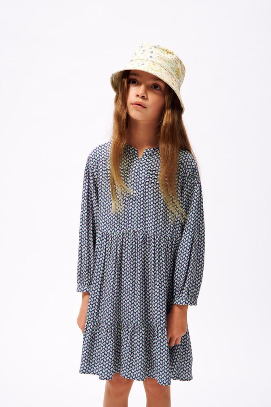 Zara girls geometric print tiered dress size 6